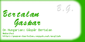 bertalan gaspar business card