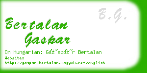 bertalan gaspar business card